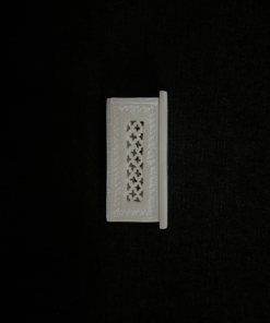 Mughal Marble box hand carved with multi colored stone inlay and lattice work