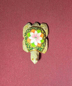 Stone tortoise paper weight hand carved and painted